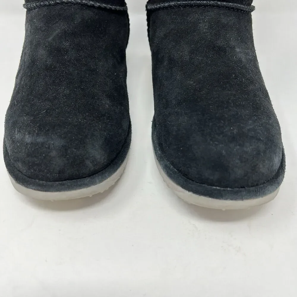 EMU Australia “Charlotte” Black Sheepskin Suede Leather Boots Women’s Size 7